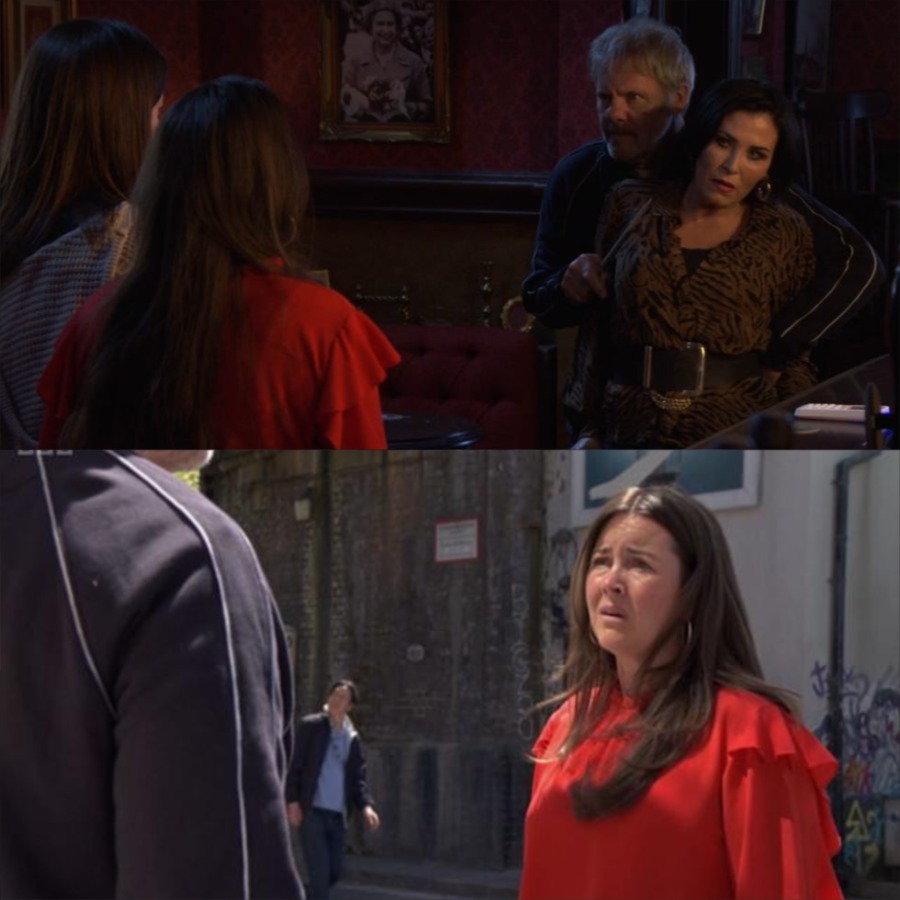 Kat Slater was threatened with a knife by Greg at the pub – a terrifying moment as Zoe confesses that Greg was the person she previously employed to locate her missing child! – film.purextop.com