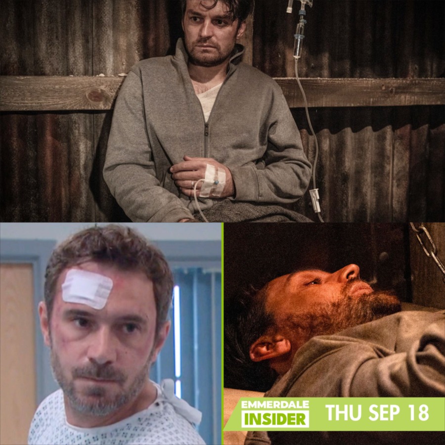 Emmerdale SHOCK: Mackenzie Boyd is alive! He’s lying in the basement, grabbing the syringe John left behind and injecting himself to save his own life. But where has John gone? Why didn’t he just kill Mack and instead let him live? What does he need from Mack? –