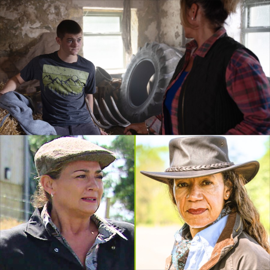Celia faces Moira in the barn, threatening chillingly: “If you don’t sign, this farm will become the second grave.” –
