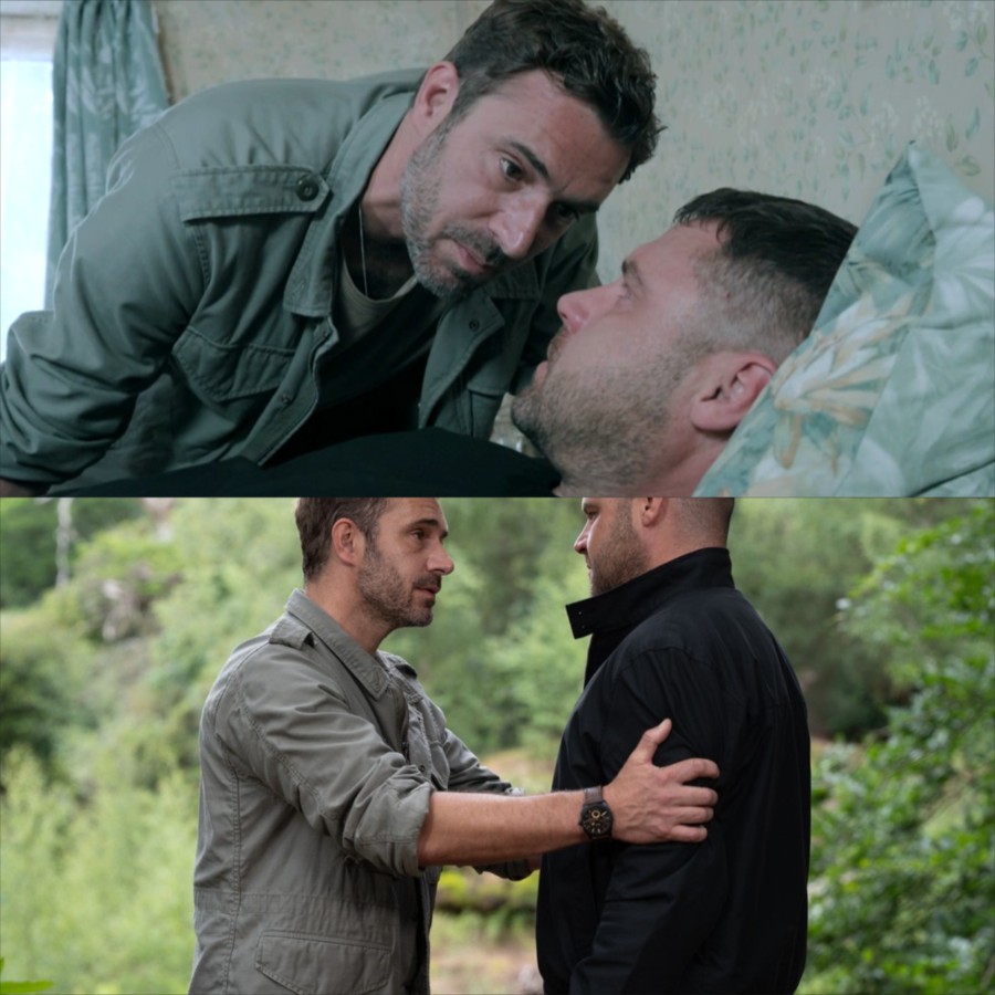 Aaron Dingle narrowly escapes death, but a final call from John makes him suspect: is the killer still inside the hospital? –