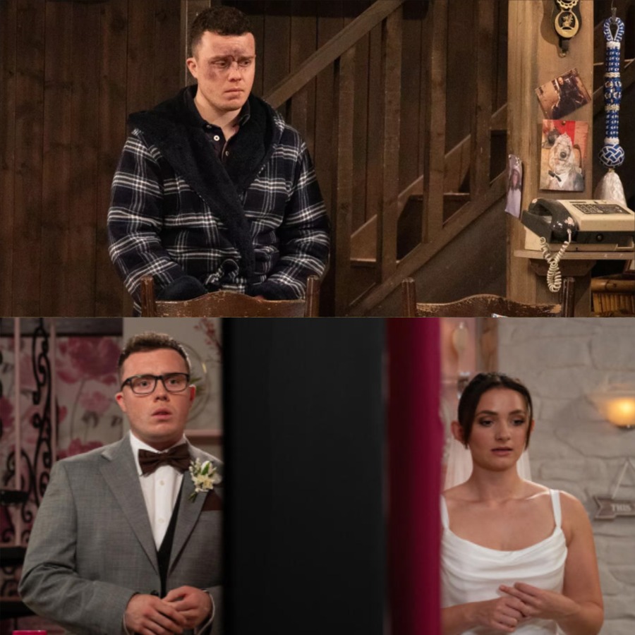 Actor Bradley Johnson, who plays Vinny Dingle in Emmerdale, revealed that he just filmed a scene with a new character, Kev… in bed! What on earth is going on? –