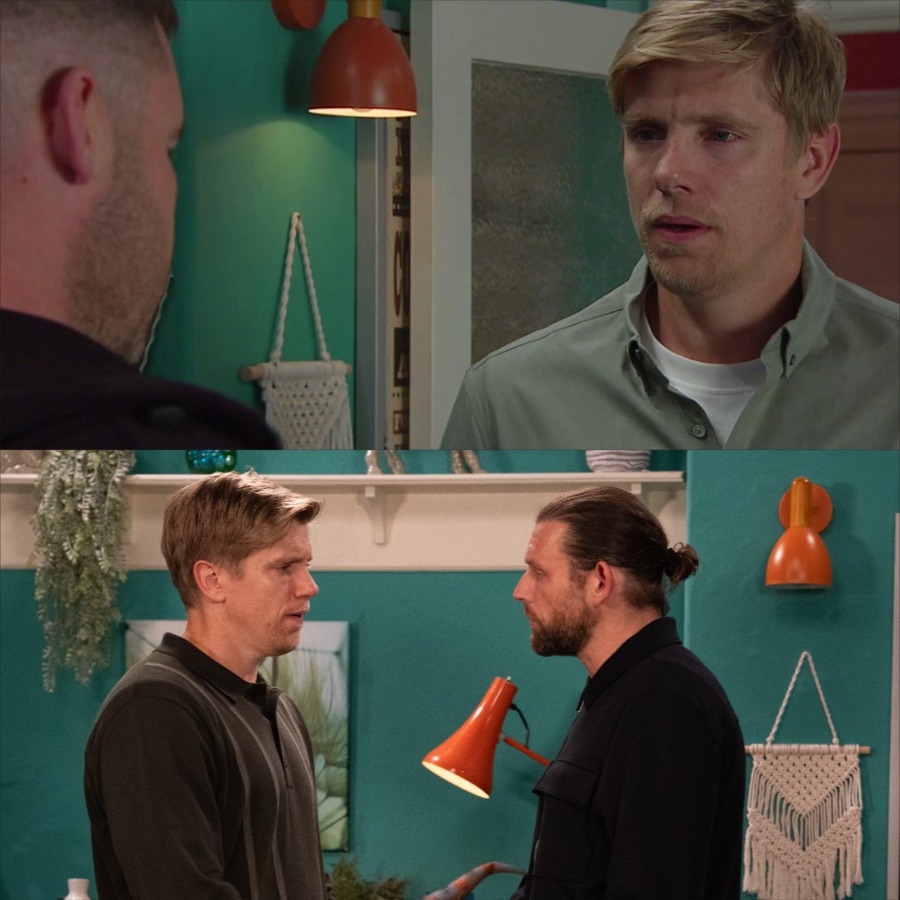 Emmerdale TRUTH: Kev and Robert are hiding a secret – they’re not actually married, but partners in a con. Kev has been Robert’s informant, and now it’s time for him to help expose everything! But what explosive truth is Kev holding back? –
