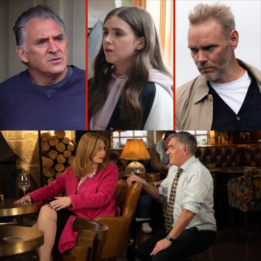 April informs Bob, “I am aware of the individual responsible for Lewis’s demise,” before collapsing at the entrance of the B&B. –