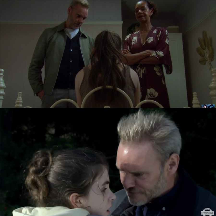 Emmerdale SHOCK: As Ray is about to pull the trigger on April, he’s stopped when Ceila suddenly appears from behind: “We’ll use another way to shut the girl up—she still has other value to exploit!”