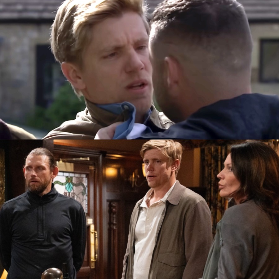 SHOCKING: Robert Sugden fears the worst when Kev reveals his chilling revenge plan — Aaron’s life may be the ultimate price for Robert’s secret love. –